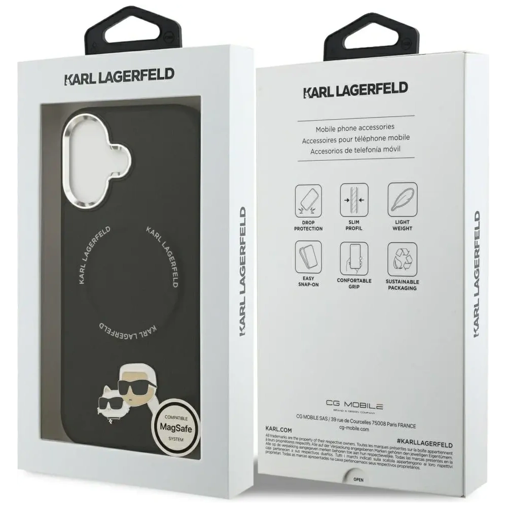 Etui Karl Lagerfeld Karl & Choupette Pins MagSafe do Apple iPhone 17 czarny