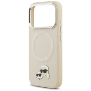 Etui Karl Lagerfeld Karl & Choupette Pins MagSafe do Apple iPhone 17 Pro beżowy