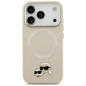 Etui Karl Lagerfeld Karl & Choupette Pins MagSafe do Apple iPhone 17 Pro Max beżowy