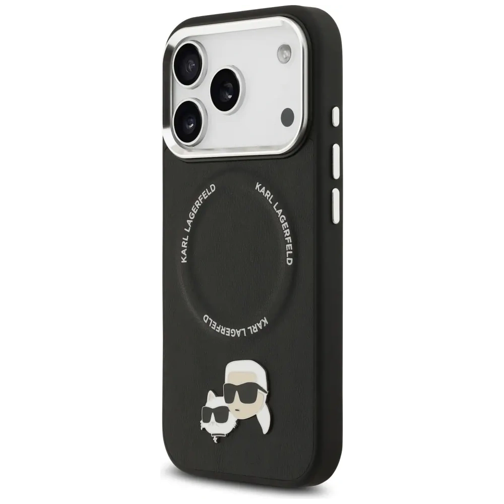 Etui Karl Lagerfeld Karl & Choupette Pins MagSafe do Apple iPhone 17 Pro Max czarny