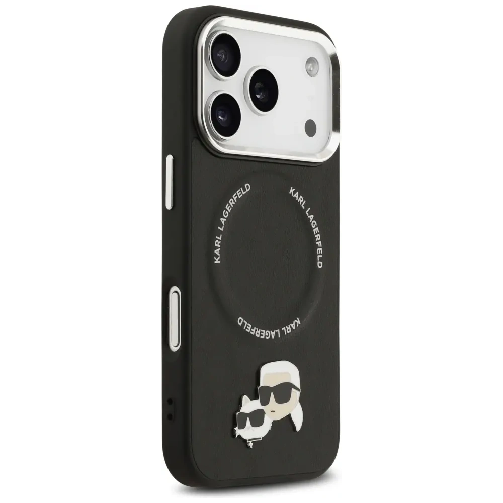 Etui Karl Lagerfeld Karl & Choupette Pins MagSafe do Apple iPhone 17 Pro Max czarny