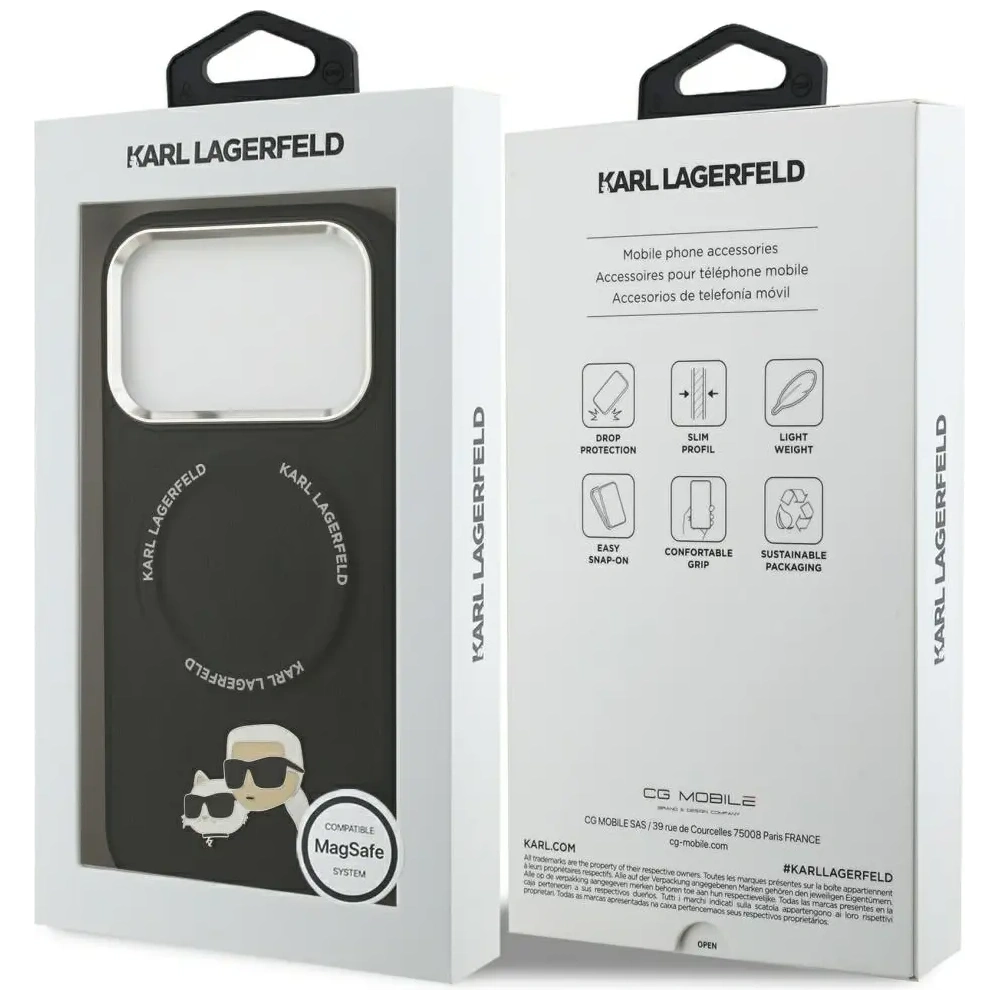 Etui Karl Lagerfeld Karl & Choupette Pins MagSafe do Apple iPhone 17 Pro Max czarny