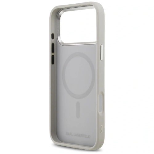 Etui Karl Lagerfeld Karl & Choupette Pins MagSafe do Apple iPhone 17 Pro Max szary