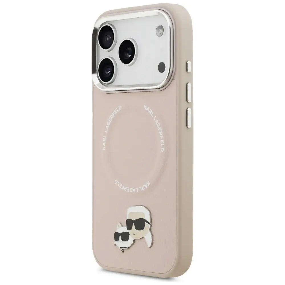 Etui Karl Lagerfeld Karl & Choupette Pins MagSafe do Apple iPhone 17 Pro różowy