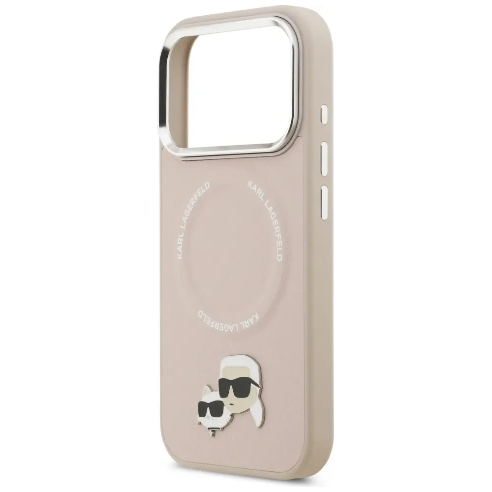 Etui Karl Lagerfeld Karl & Choupette Pins MagSafe do Apple iPhone 17 Pro różowy