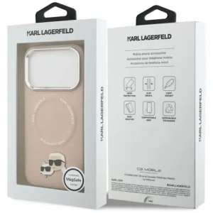 Etui Karl Lagerfeld Karl & Choupette Pins MagSafe do Apple iPhone 17 Pro różowy