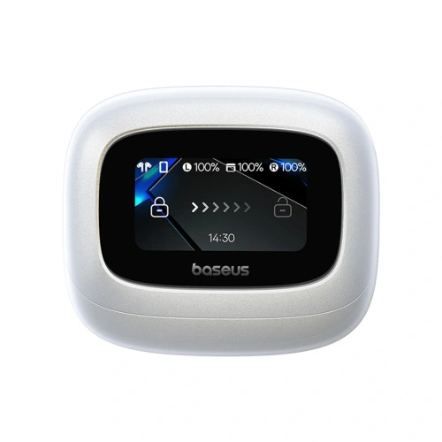 Bezprzewodowe słuchawki dokanałowe Baseus Bowie M2s Ultra TWS z interaktywnym ekranem białe