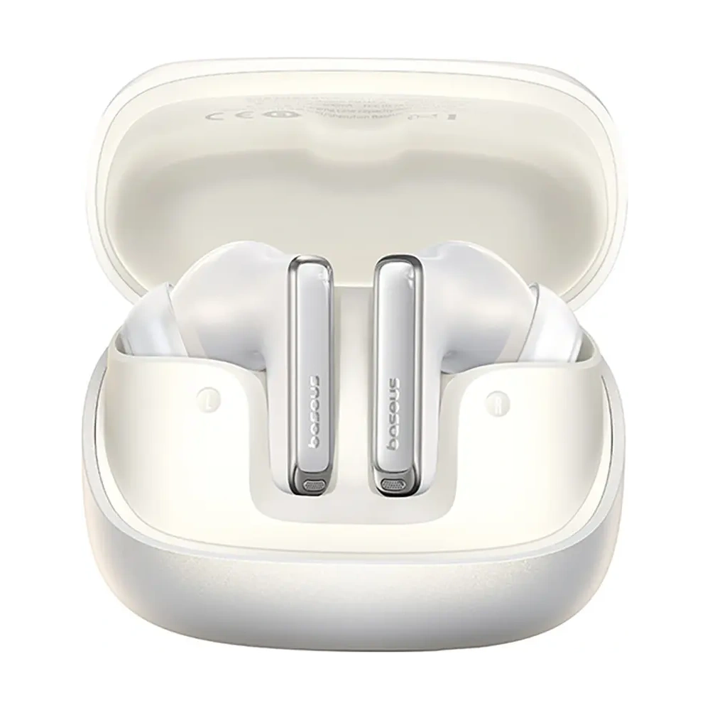 Bezprzewodowe słuchawki dokanałowe Baseus Bowie M2s Ultra TWS z interaktywnym ekranem białe