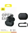 Bezprzewodowe słuchawki Baseus Bass 15 Clip OWS + kabel Baseus Simple USB-C 3A 30cm czarne