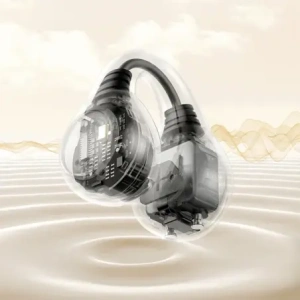 Bezprzewodowe słuchawki Baseus Bass 15 Clip OWS + kabel Baseus Simple USB-C 3A 30cm białe