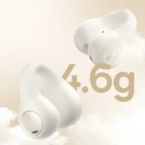 Bezprzewodowe słuchawki Baseus Bass 15 Clip OWS + kabel Baseus Simple USB-C 3A 30cm białe