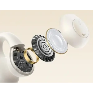 Bezprzewodowe słuchawki Baseus Bass 15 Clip OWS + kabel Baseus Simple USB-C 3A 30cm białe