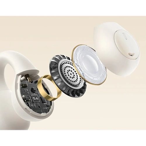 Bezprzewodowe słuchawki Baseus Bass 15 Clip OWS + kabel Baseus Simple USB-C 3A 30cm białe