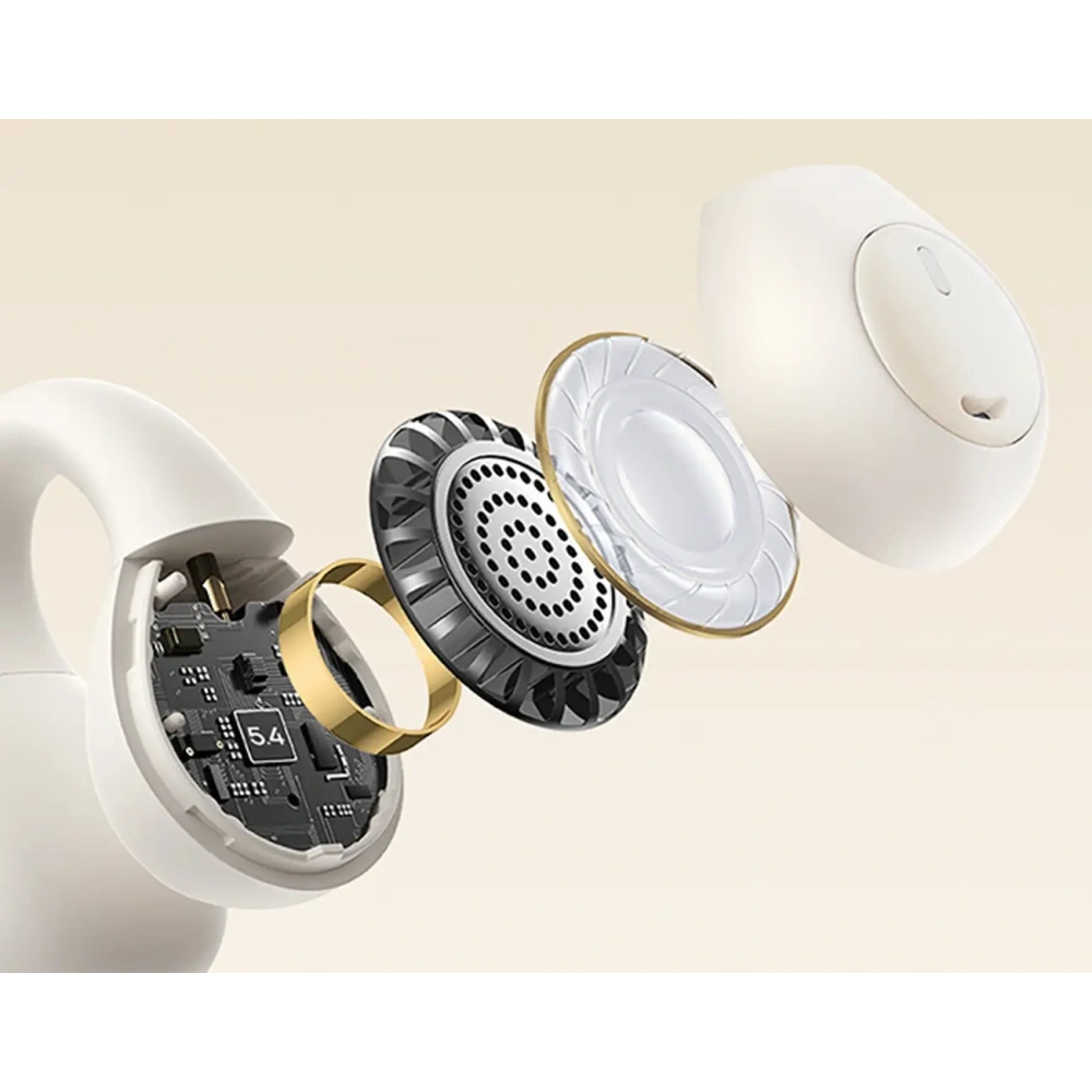 Bezprzewodowe słuchawki Baseus Bass 15 Clip OWS + kabel Baseus Simple USB-C 3A 30cm białe