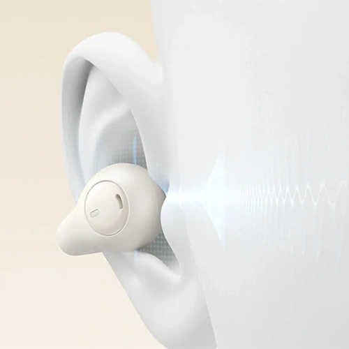 Bezprzewodowe słuchawki Baseus Bass 15 Clip OWS + kabel Baseus Simple USB-C 3A 30cm białe