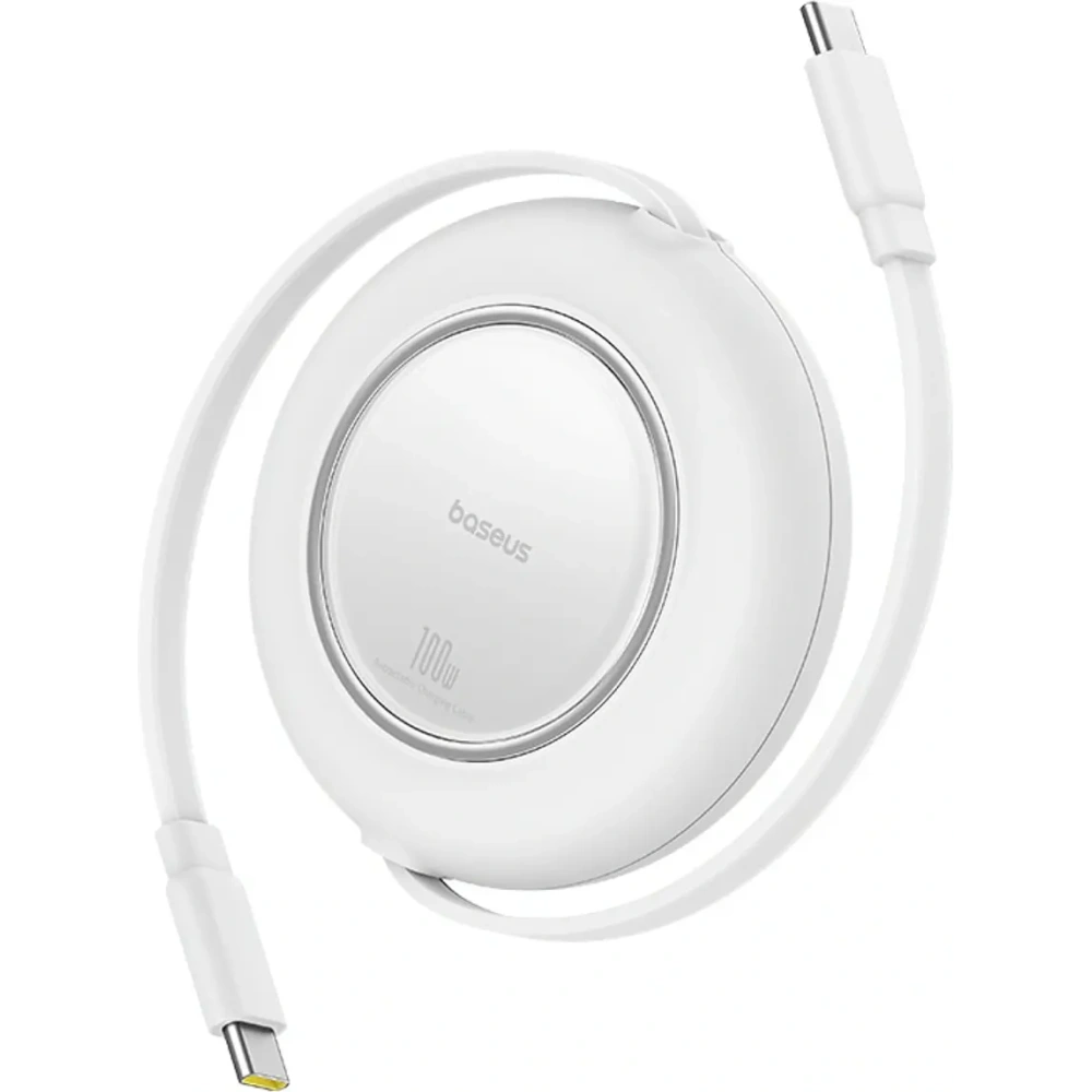 Kabel zwijany Baseus Free2Pull Mini 100W USB-C / USB-C 2m biały