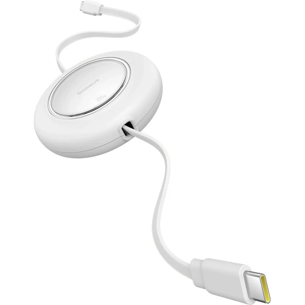 Kabel zwijany Baseus Free2Pull Mini 100W USB-C / USB-C 2m biały