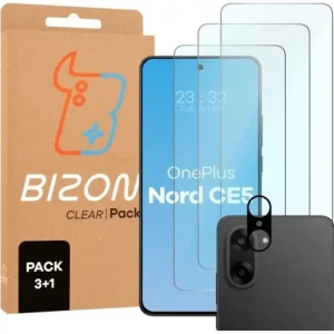 3x Szkło hartowane + szybka na aparat Bizon Glass Clear Pack do OnePlus Nord CE5 5G
