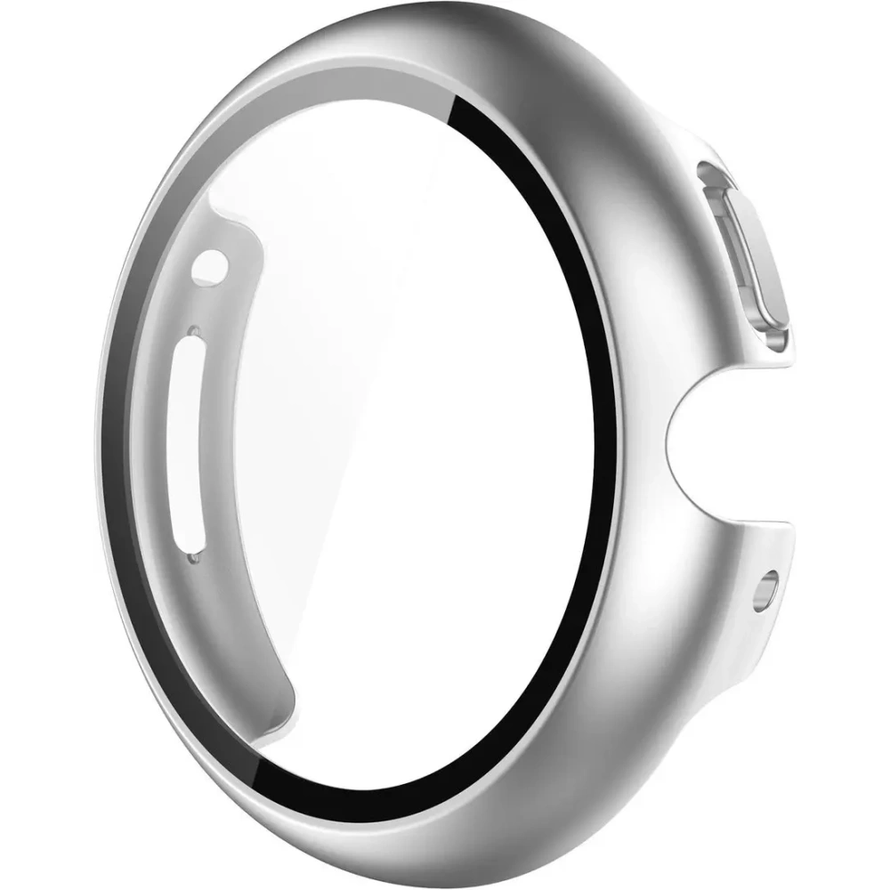 Etui ze szkłem do zegarka Bizon Case+Glass Watch do Google Pixel Watch 4 41mm matowe srebrne