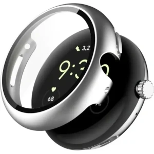 Etui ze szkłem do zegarka Bizon Case+Glass Watch do Google Pixel Watch 4 41mm matowe srebrne