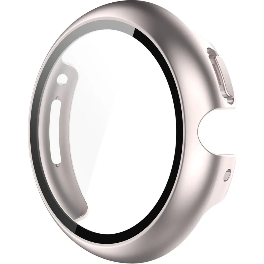 Etui ze szkłem do zegarka Bizon Case+Glass Watch do Google Pixel Watch 4 41mm satynowe szmapańskie