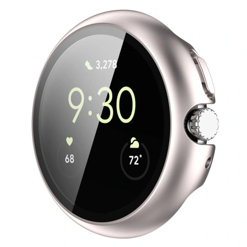 Etui ze szkłem do zegarka Bizon Case+Glass Watch do Google Pixel Watch 4 41mm satynowe szmapańskie