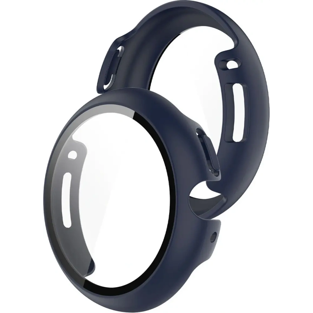 Etui ze szkłem do zegarka Bizon Case+Glass Watch do Google Pixel Watch 4 41mm matowe granatowe