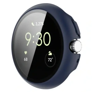 Etui ze szkłem do zegarka Bizon Case+Glass Watch do Google Pixel Watch 4 41mm matowe granatowe