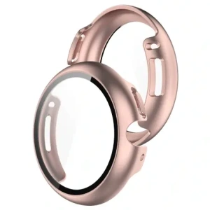 Etui ze szkłem do zegarka Bizon Case+Glass Watch do Google Pixel Watch 4 41mm różowozłote