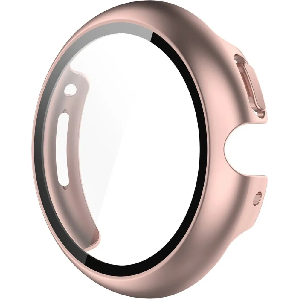 Etui ze szkłem do zegarka Bizon Case+Glass Watch do Google Pixel Watch 4 41mm różowozłote