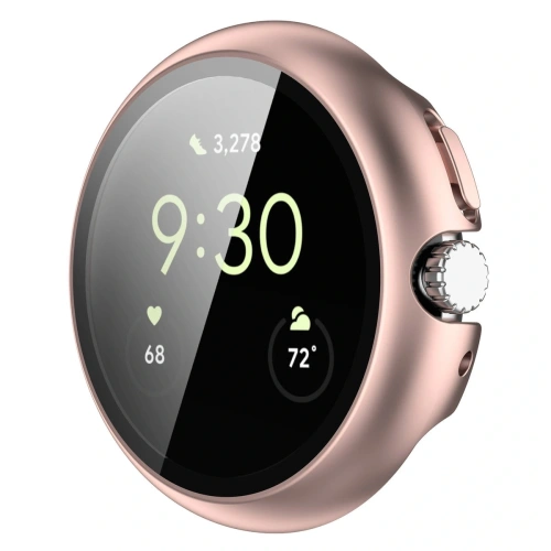 Etui ze szkłem do zegarka Bizon Case+Glass Watch do Google Pixel Watch 4 41mm różowozłote