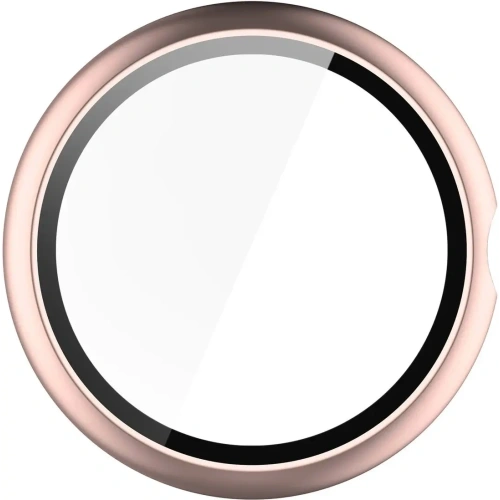 Etui ze szkłem do zegarka Bizon Case+Glass Watch do Google Pixel Watch 4 41mm różowozłote