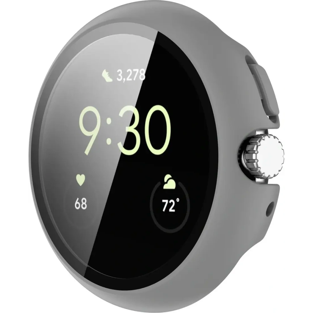 Etui ze szkłem do zegarka Bizon Case+Glass Watch do Google Pixel Watch 4 41mm matowe szare