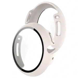 Etui ze szkłem do zegarka Bizon Case+Glass Watch do Google Pixel Watch 4 41mm matowe beżowe