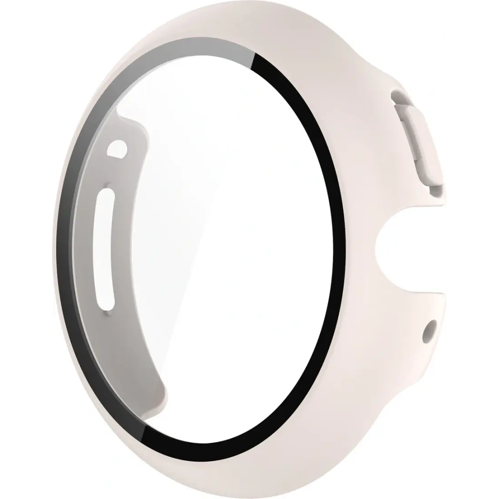 Etui ze szkłem do zegarka Bizon Case+Glass Watch do Google Pixel Watch 4 41mm matowe beżowe