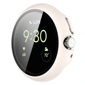 Etui ze szkłem do zegarka Bizon Case+Glass Watch do Google Pixel Watch 4 41mm matowe beżowe