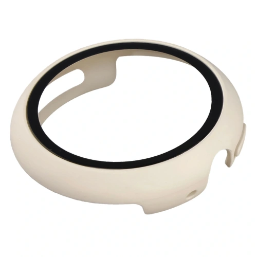 Etui ze szkłem do zegarka Bizon Case+Glass Watch do Google Pixel Watch 4 41mm matowe beżowe