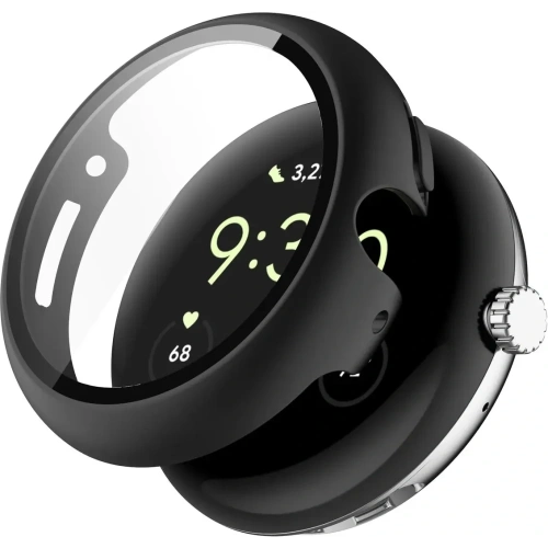 Etui ze szkłem do zegarka Bizon Case+Glass Watch do Google Pixel Watch 4 45mm matowe czarne