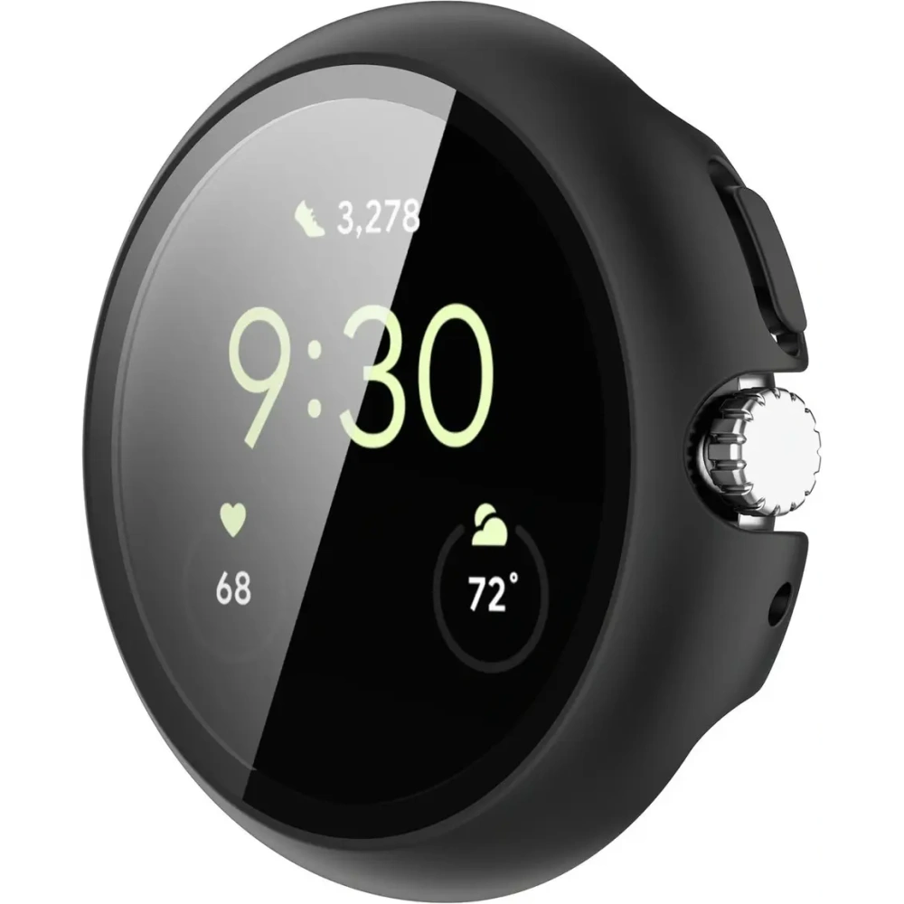 Etui ze szkłem do zegarka Bizon Case+Glass Watch do Google Pixel Watch 4 45mm matowe czarne