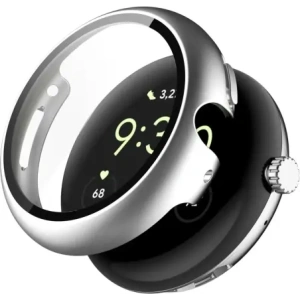Etui ze szkłem do zegarka Bizon Case+Glass Watch do Google Pixel Watch 4 45mm matowe srebrne