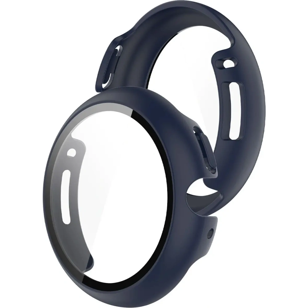 Etui ze szkłem do zegarka Bizon Case+Glass Watch do Google Pixel Watch 4 45mm matowe granatowe