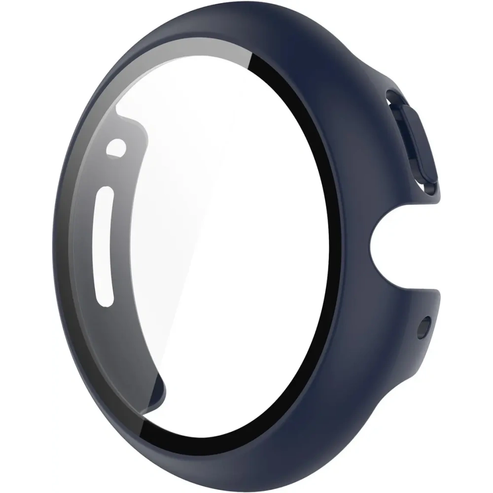 Etui ze szkłem do zegarka Bizon Case+Glass Watch do Google Pixel Watch 4 45mm matowe granatowe