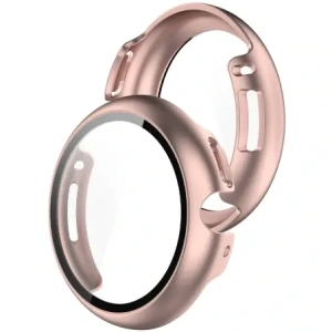 Etui ze szkłem do zegarka Bizon Case+Glass Watch do Google Pixel Watch 4 45mm różowozłote