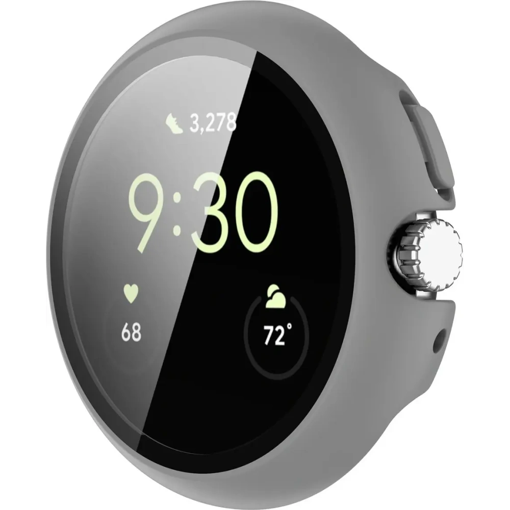 Etui ze szkłem do zegarka Bizon Case+Glass Watch do Google Pixel Watch 4 45mm matowe szare