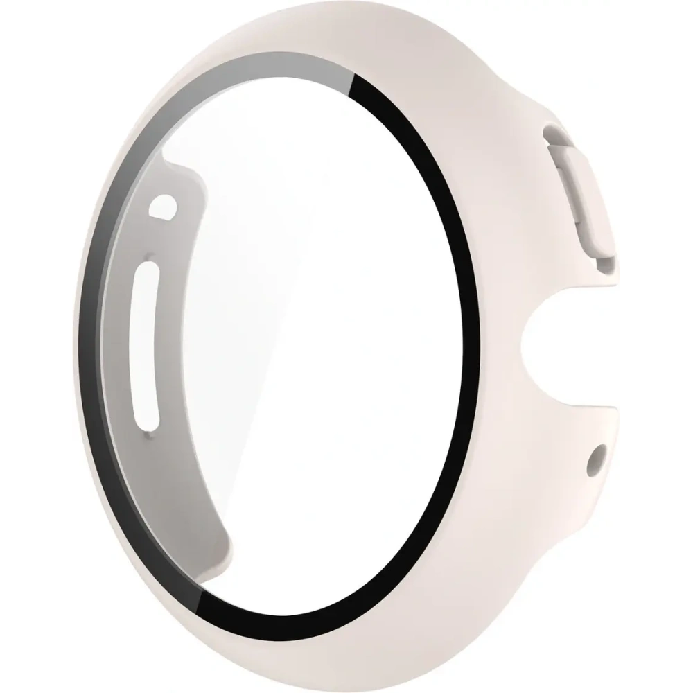 Etui ze szkłem do zegarka Bizon Case+Glass Watch do Google Pixel Watch 4 45mm matowe beżowe