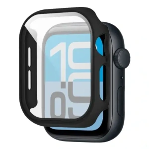 Etui ze szkłem do zegarka Bizon Case+Glass Watch do Apple Watch SE 3 / SE 2 / SE / 6 / 5 / 4 40mm matowe czarne