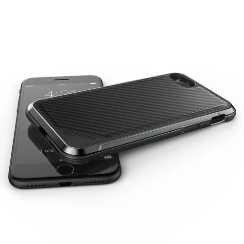 Etui aluminiowe X-Doria Defense Lux Apple iPhone SE 2022/SE 2020/8/7 (Drop test 3m) (Black Carbon Fiber)