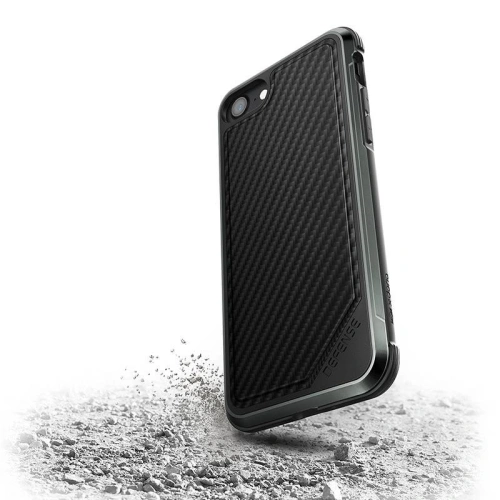 Etui aluminiowe X-Doria Defense Lux Apple iPhone SE 2022/SE 2020/8/7 (Drop test 3m) (Black Carbon Fiber)