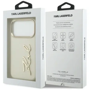 Etui Karl Lagerfeld Karl Script Logo do Apple iPhone 17 Pro beżowy
