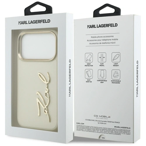 Etui Karl Lagerfeld Karl Script Logo do Apple iPhone 17 Pro beżowy